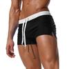 Men's solid color sexy and fashionable back pocket design, beach breathable quick-drying pants, boxer beach pants, swimming trunks.