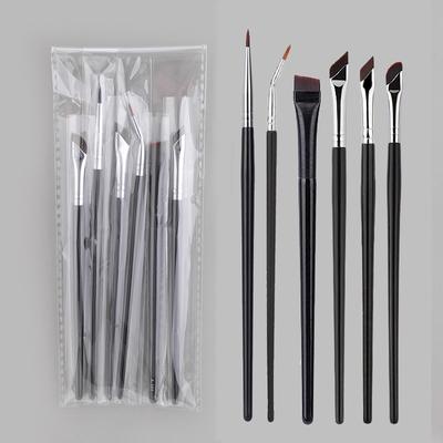 6Pcs Eyeliner Brush Ultra Thin Fine Angle Flat Eyebrow Brush Under The Eyes Place Makeup Brushes