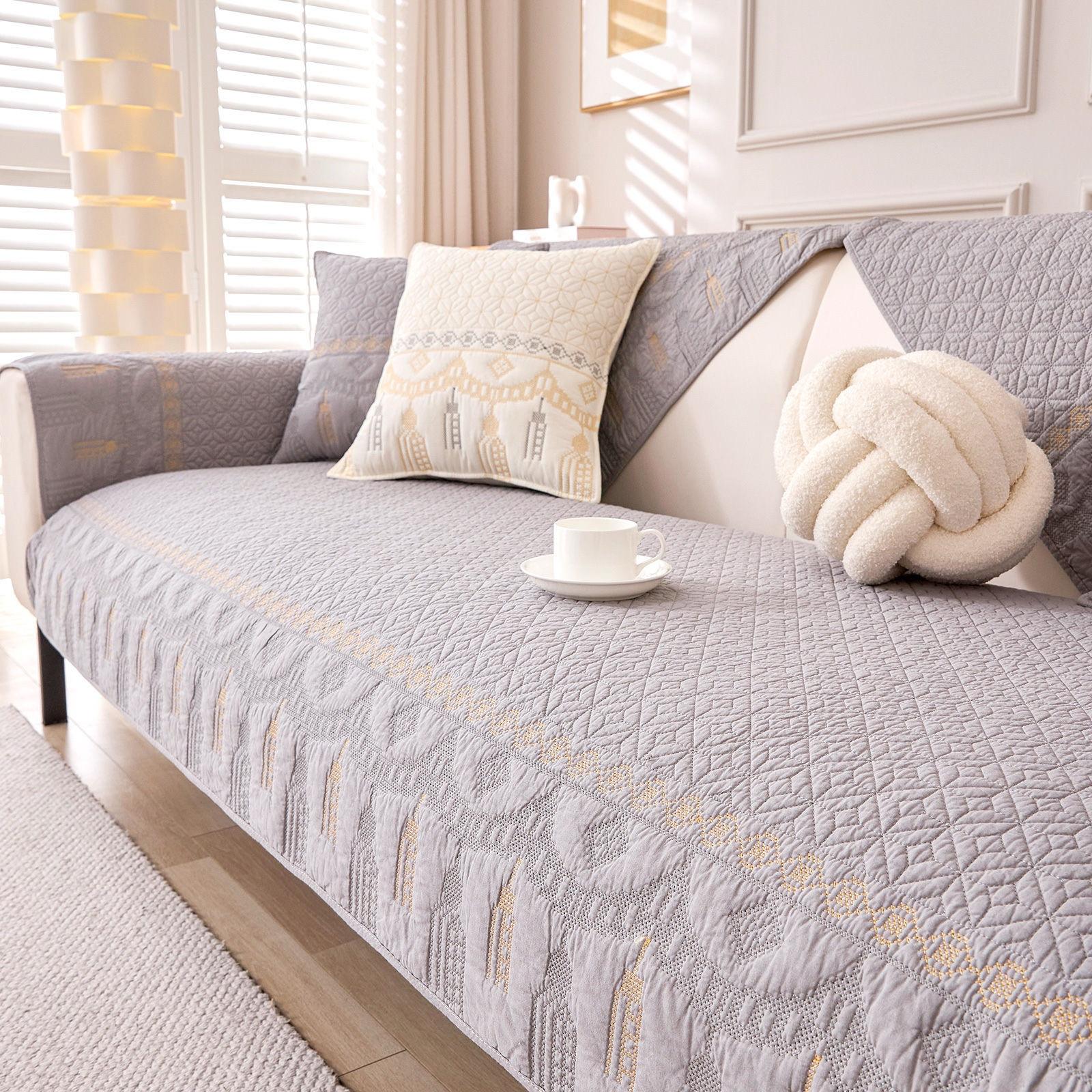 

Утолщенный хлопковый чехол на диван, универсальное диванное полотенце на четыре сезона, роскошный нескользящий угловой чехол для дивана L-образной формы для декора гостиной A 70x70cm 1pc