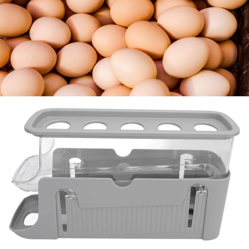 Rolling Egg Dispenser for Refrigerator Space Saving 2 Tier Automatic Egg Storage Container   for Refrigerator Kichen Cabinet