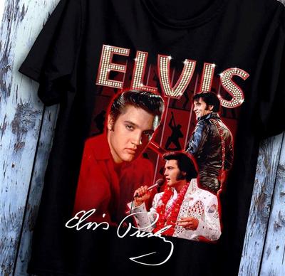 Nuova Maglietta Unisex con Firma di Elvis Presley Regalo Per i Fan Tutte le Taglie SS144 Maglietta Unisex