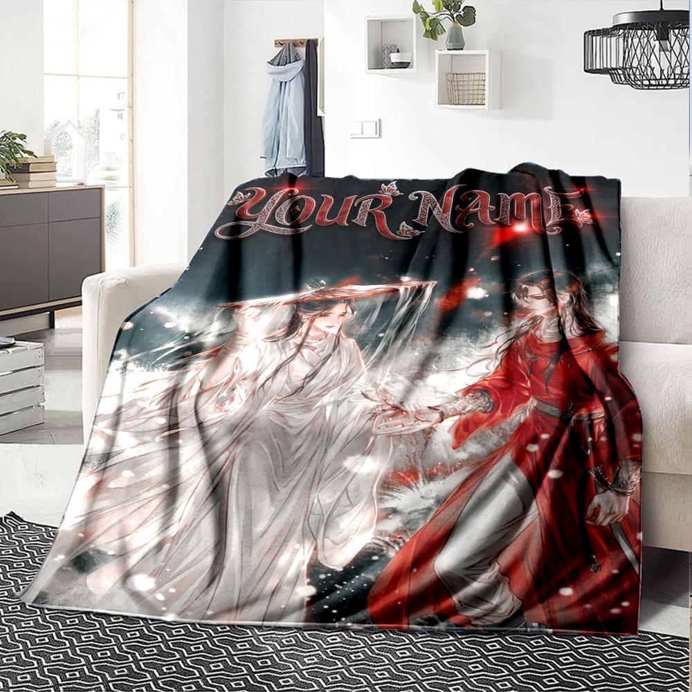 Name Custom Xie Lian and Hua Cheng Print Flannel Blanket High Quality Warm Comfortable Cover for All Seasons Perfect for Gifts Home Decor