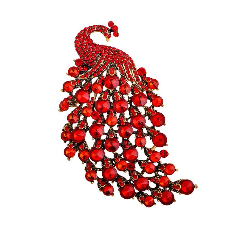 

SKEDS Elegant Rhinestone Peacock Luxury Brooches For Women Fashion Crystal Corsage Wedding Party High Quality Jewelry Brooch Pin