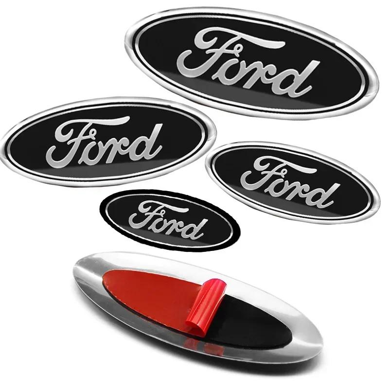 Car Front Grille Emblem Rear Trunk Logo Badge Stickers Accessories For Ford Focus mk2 mk3 Fiesta Fusion Ranger Mondeo S-MAX Kuga WA5