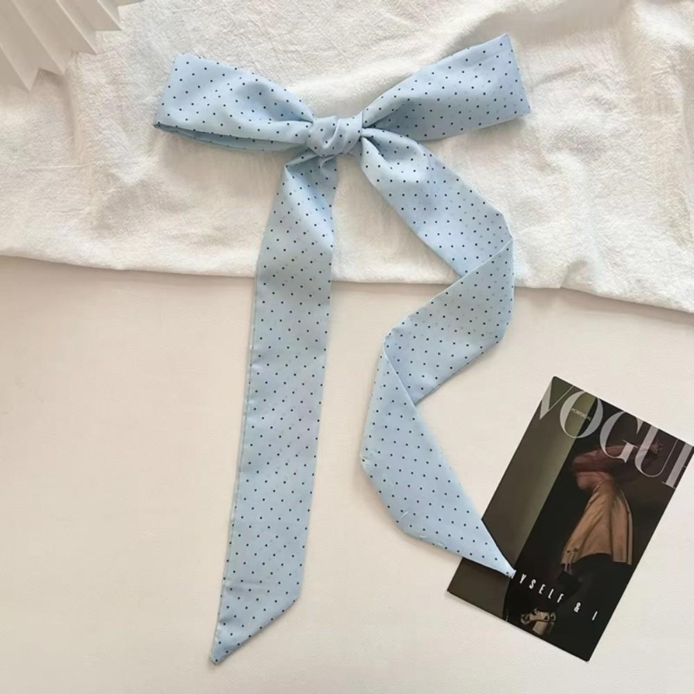 Dot Print HairBand Women Head Scarves Silk Feel Bag Wrist Bandana Skinny Silk Scarf Spring Summer