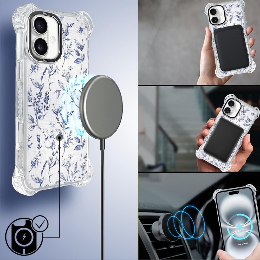 Etui Iphone 16 Ibizu Dropguard Ultra Z Magsafe, Pastel Bloom, Lazurowe Szepty