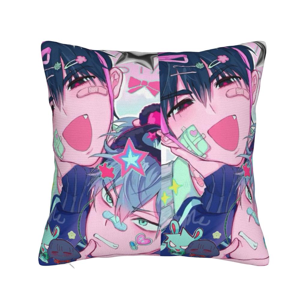 Alien Stage Anime Square Pillow Cases Cushion Cover Funny Zipper Decorative Pillowcase for Home 40x40cm