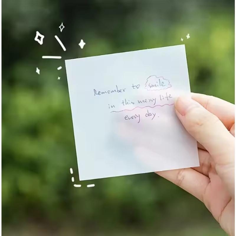 Clear Transparent Sticky Notes - Removable Adhesive Memo Sheets for Notebook & Planner