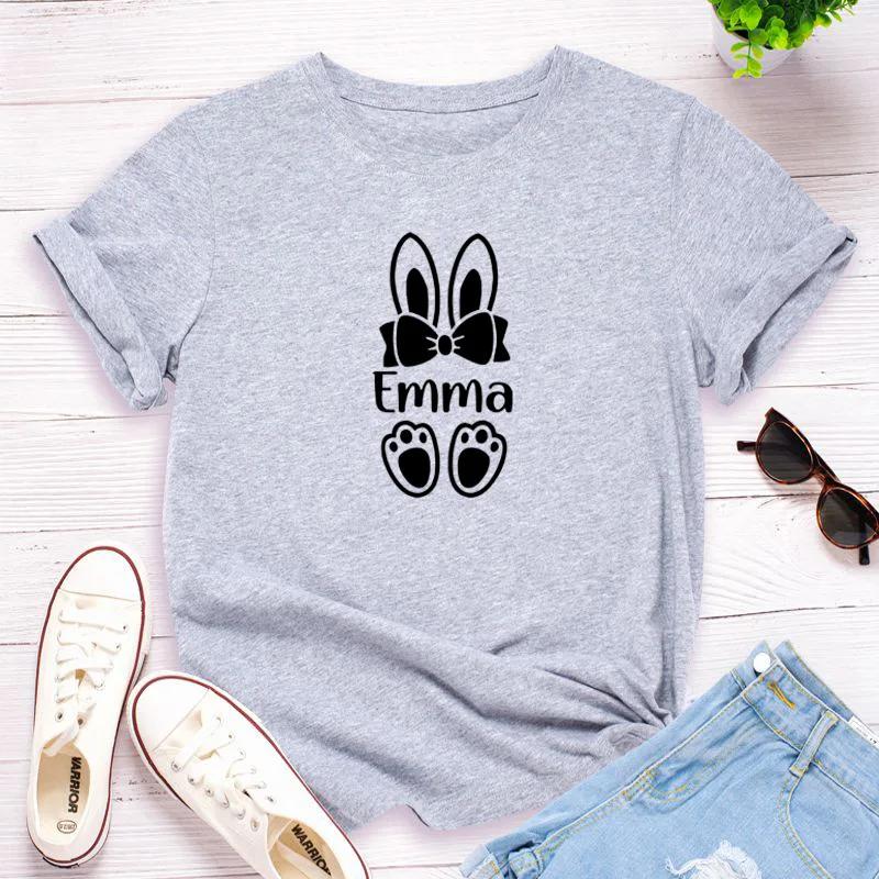 

Эмма Принт Кролика Женская Футболка с Коротким Рукавом Круглый Вырез Свободная Женская Футболка Женская Футболка Топы Одежда Camisetas Mujer XXXL светло-серый