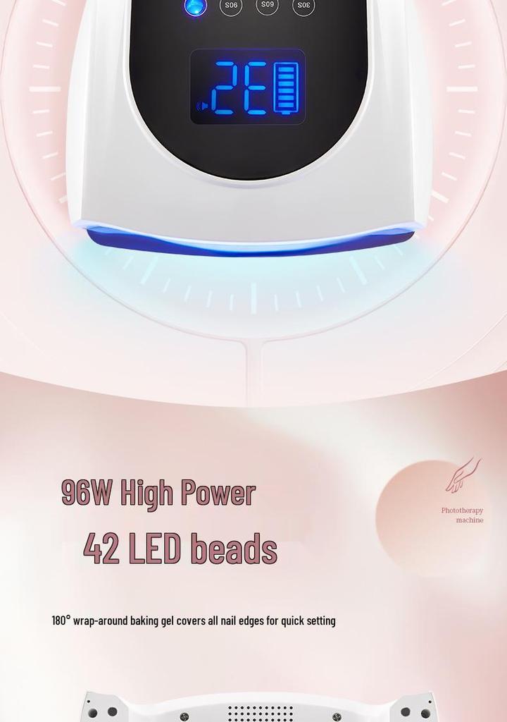 X30 Rechargeable 96W Portable Nail Gel Lamp - High Power Electroplated Nail Dryer
