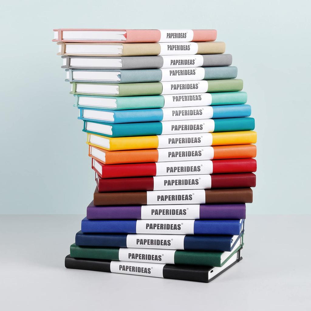 PAPERIDEAS Hardcover Notebook, A5, (Horizontal Lines, Orange)