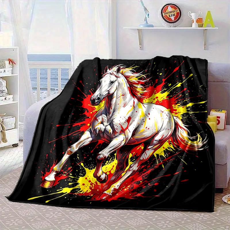 Ethereal Horse In Storm Blanket Flannel Blanket Throw Blanket Sofa Cover Blanket Soft Premium Blanket Picnic Blanket Tv Blanket Gifts