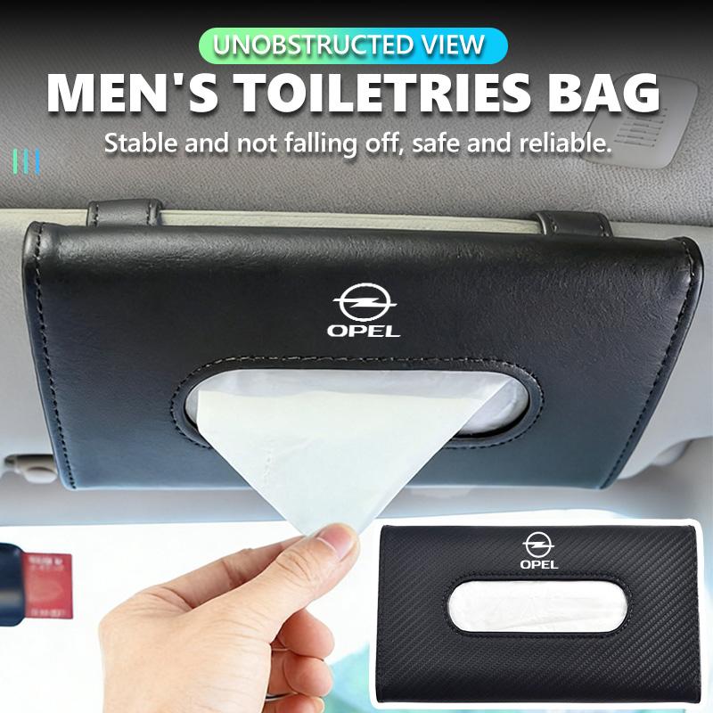 For Opel CorsaLeather Car Sunshade Tissue Box Paper Towel Hanging Bag Interior For Opel ADAM ASTRA J K CORSA E INSIGNIA MOKKA VIVA Meriva