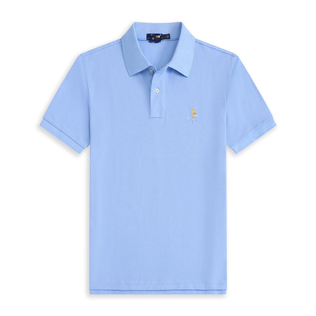 Polo a maniche corte da uomo con logo cavallo ricamato T-shirt casual