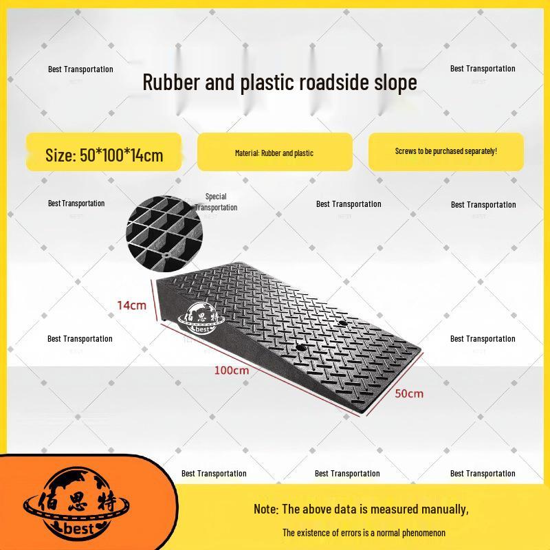 Household Rubber Threshold Ramp for Curbs and Slopes: Car and Road Edge Climbing Pad