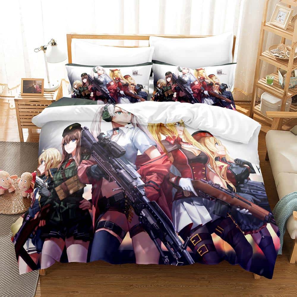 3D Game Girls' Frontline Bedding Set Single Twin Full Queen King Size Bed Set Adult Kid Bedroom Duvet Cover Sets Home Textiles