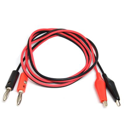 2pcs 1m / 39inch Length 4mm Banana Plug To Alligator Clip Flexible Cable Set for  Multimeter Oscilloscope, Red Black Test Lead-Wire Kit