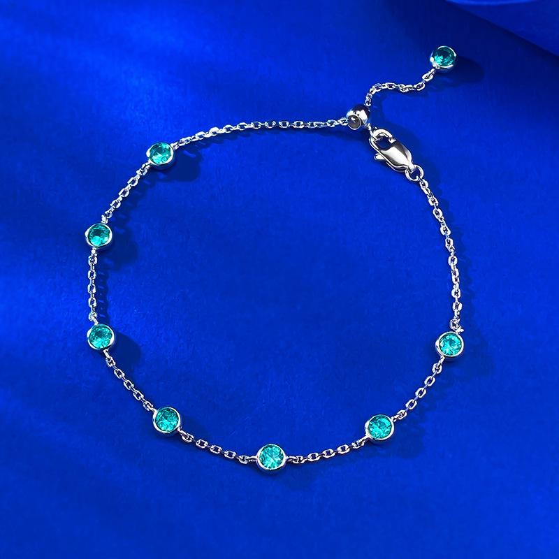 Zhuozhifan 2025 S925 Silver Para Color Bubble Bracelet-Anklet, Trendy & Versatile Summer Jewelry.