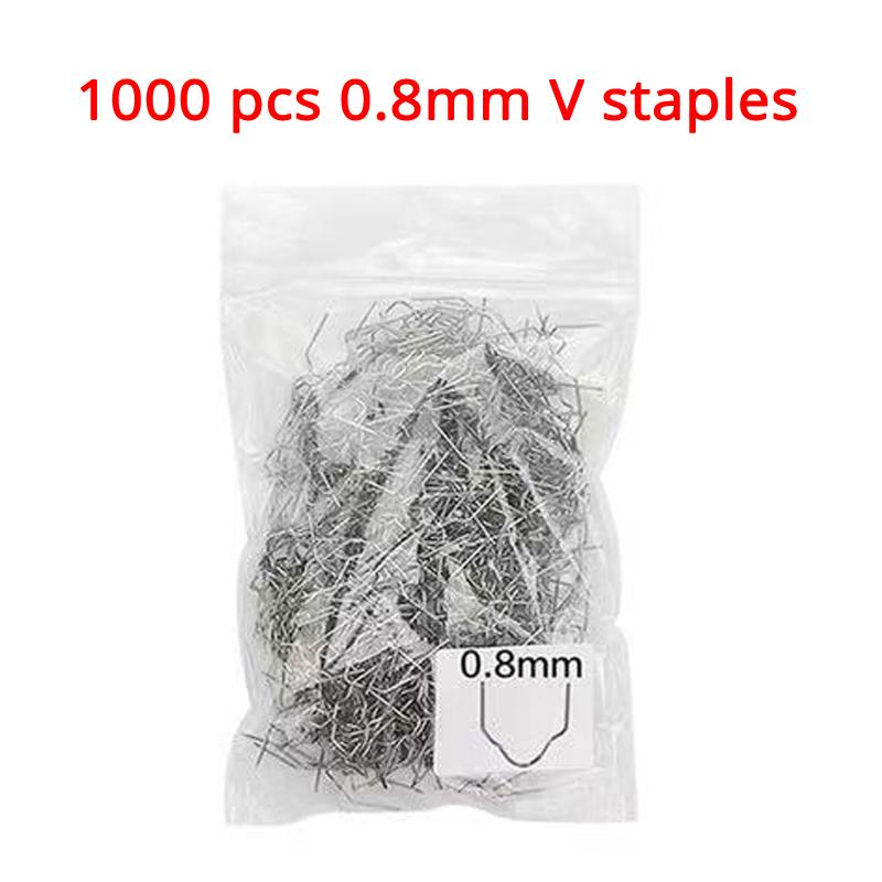 

1000 шт., пластиковый степлер для кузова автомобиля, ремонтный комплект, сварочные гвозди 0,6 мм для сварщика пластика, S-волновые скобы для пайки 0.8mm V style