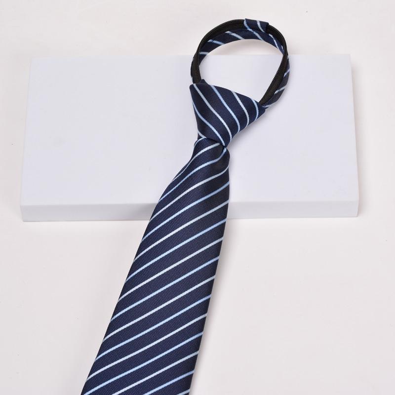 Krawatte Herren Reißverschluss Knotenfrei Klassisch Blau Schwarz Burgunder Einfarbig Gestreift Anzug Kleid Kragen