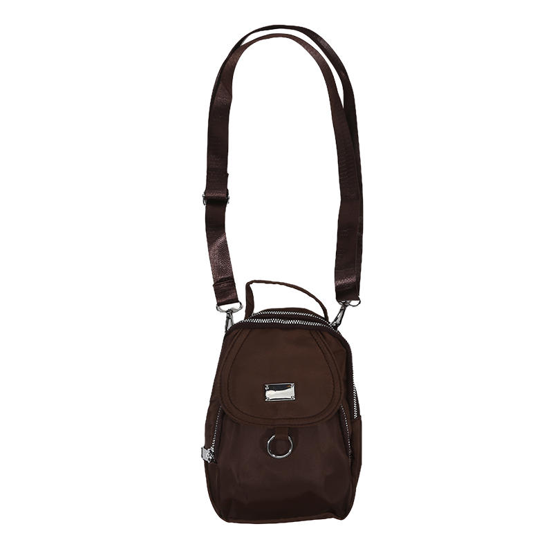 Lightweight Nylon Women's Crossbody Bag Casual Mini Handbag with Multiple Zip Compartments Detachable Shoulder Strap Bag