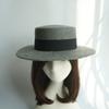 French Retro Men'S And Women'S Gray Flat Top Top Top Hat Autumn And Winter British Versatile Panama Felt Hat Foreign Trade Wide Flat Brim
