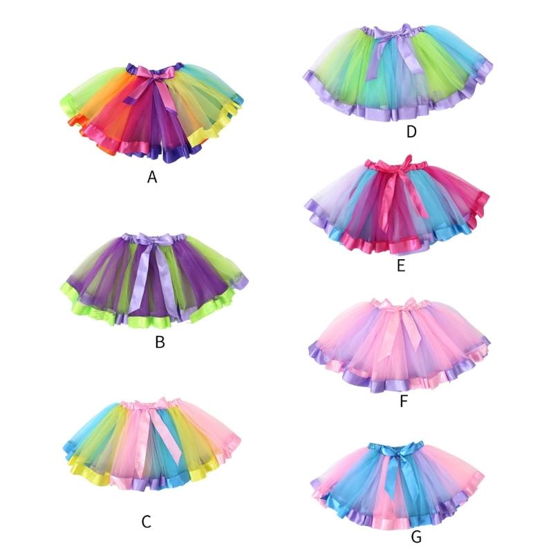 Layer Tulle Tutus Skirt Colorful Tutus Skirt Princesses Skirt Pleated Minis Skirt