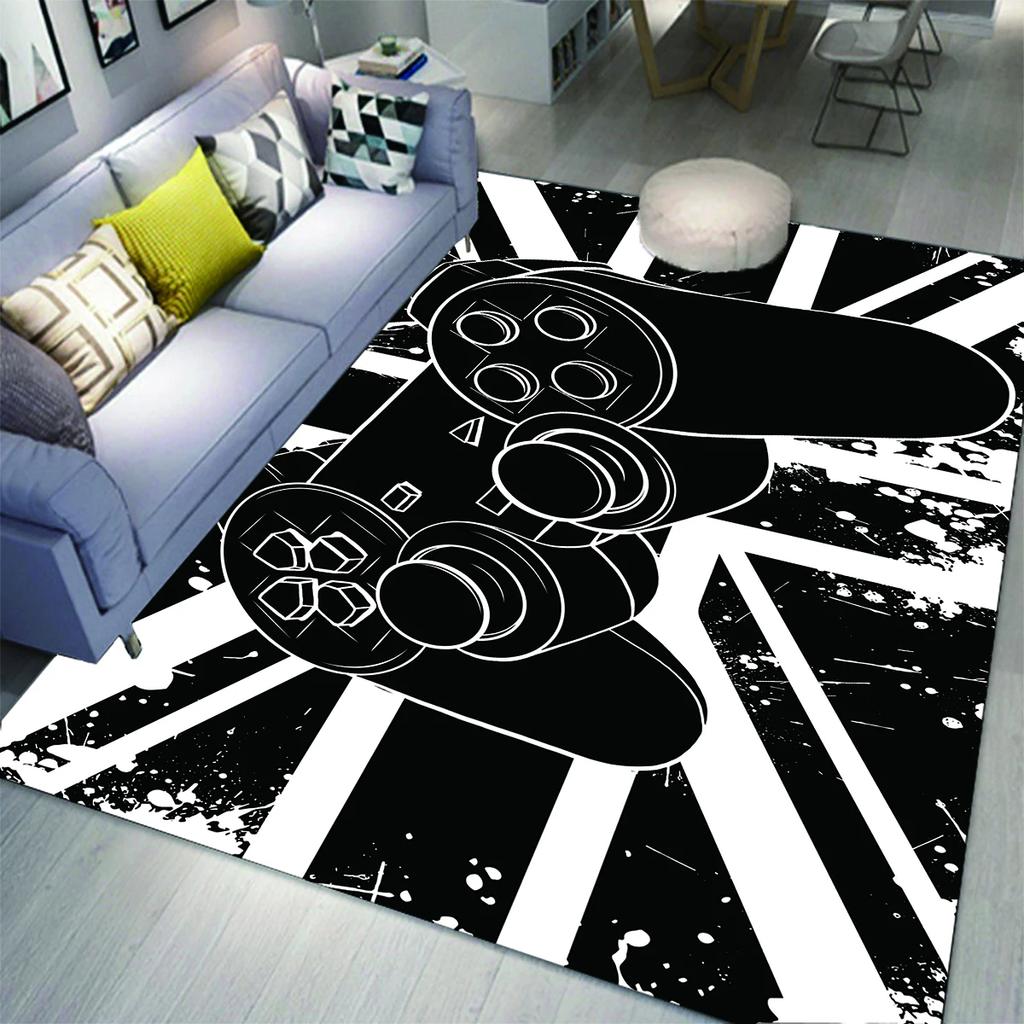 Gaming Area Rug for Kids Boy Bedroom Playroom Living Room Decor Controller Gamepad Carpet Gamer Floor Mat Soft Cool Game Doormat