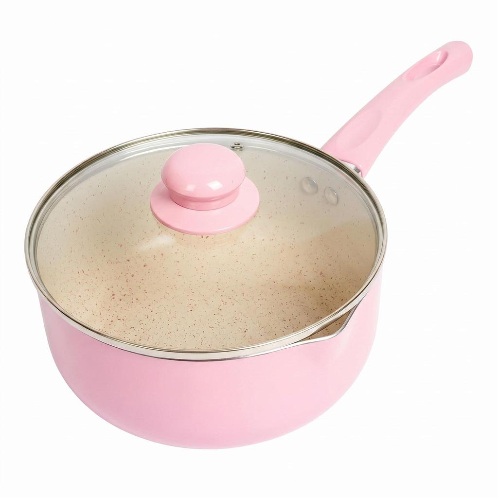 Custom Aluminum Saucepan Non-stick Coating Marble Induction Base Fry Pan Milk Pots Pans Cooking Pot Kitchen Cookware