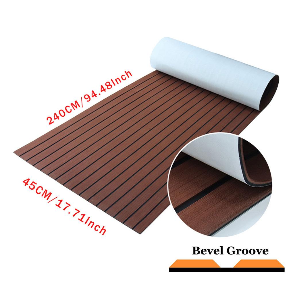 Dark Brown Faux Teak Marine Carpet Wood Dark Brown Boat Marine Sheet EVA Foam Boat Sheet 240*45CM