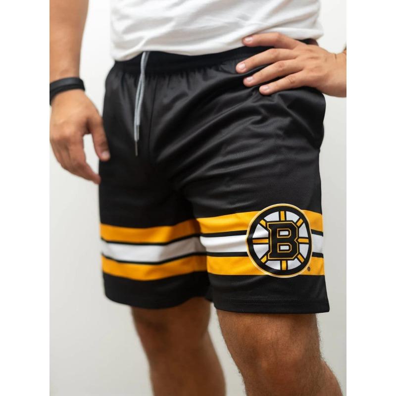 Men Boston Bruins Sports Shorts Ice Hockey Fan Quick Dry Short Pants Black Yellow White Running Training Casual Beach Shorts 4XL