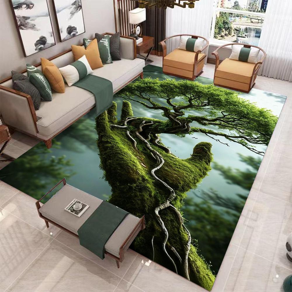 

2D Ковер-мат «Дерево жизни» в стиле фэнтези, с природным узором, ковер для гостиной с мистическим лесным дизайном, коврики для украшения дома для спальни 40x60cm
