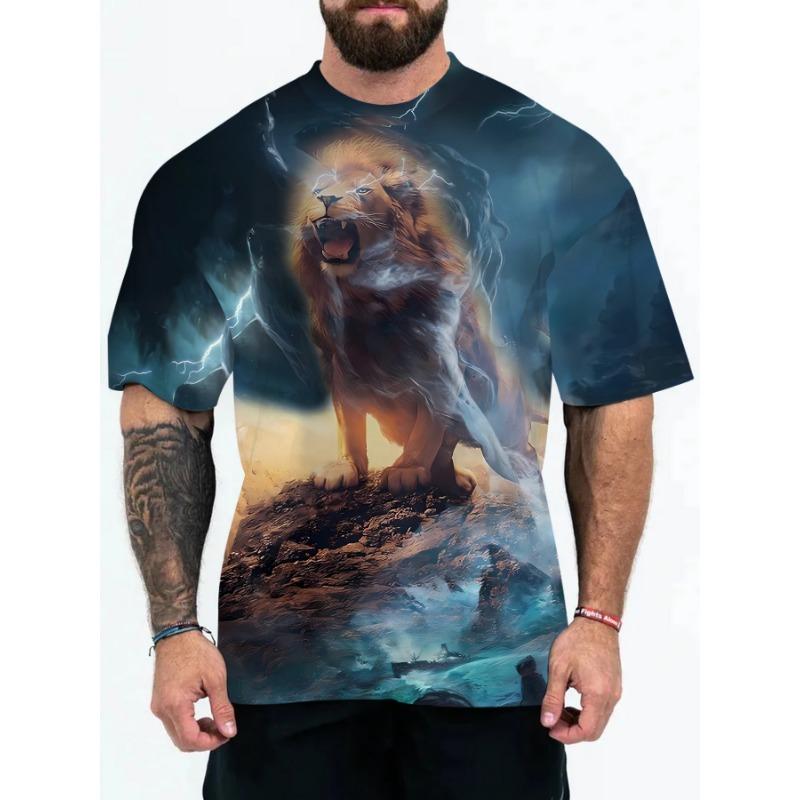 New Summer 3D Digital Printed European and American Adult Men's T-shirt