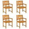 Garden Chairs 4 Pcs Natural Solid Acacia Wood