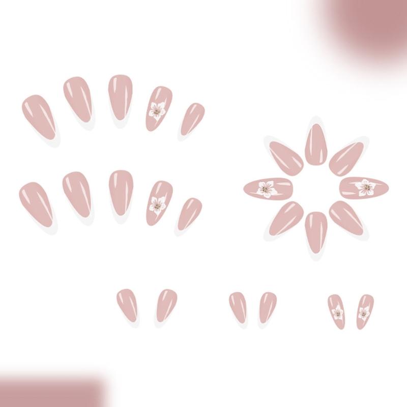 24Pcs Press On Nail,Fake Nail Stick Glues On Nail False Nail Acrylic Nail Artificial False Nail for DIY Nail Art Designs