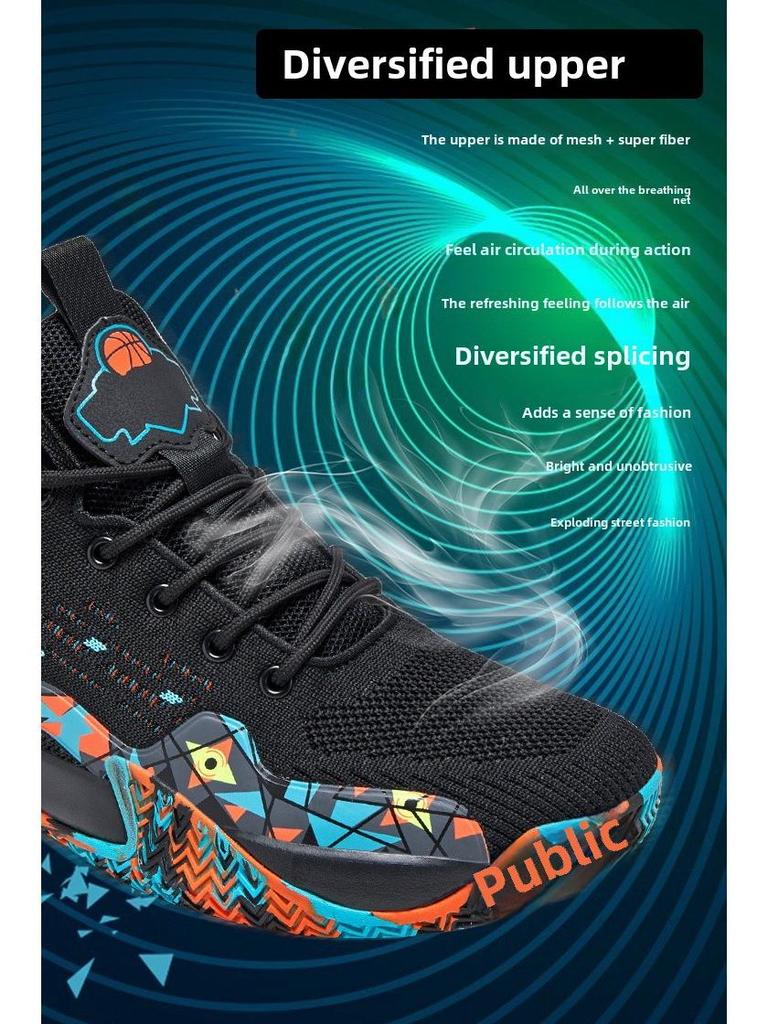 Zapatillas de Baloncesto de Caña Alta de Malla Camuflaje para Hombre - Moda Deportiva para Jóvenes Estudiantes