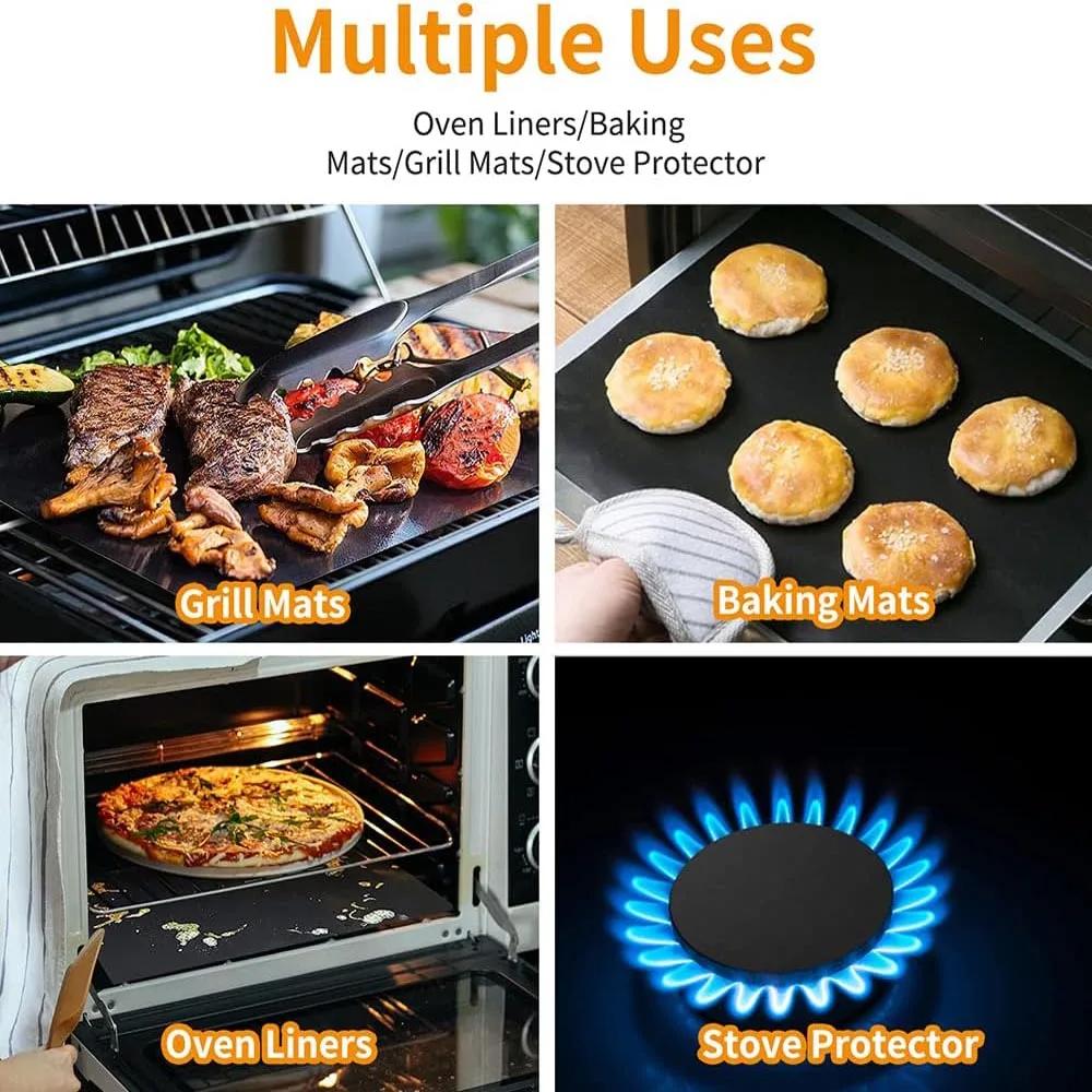 2/5pcs Oven Mat, Microwave Mat, Reusable Non Stick Protective Mat, Heat-resistant and Heat-resistant Grill Mat
