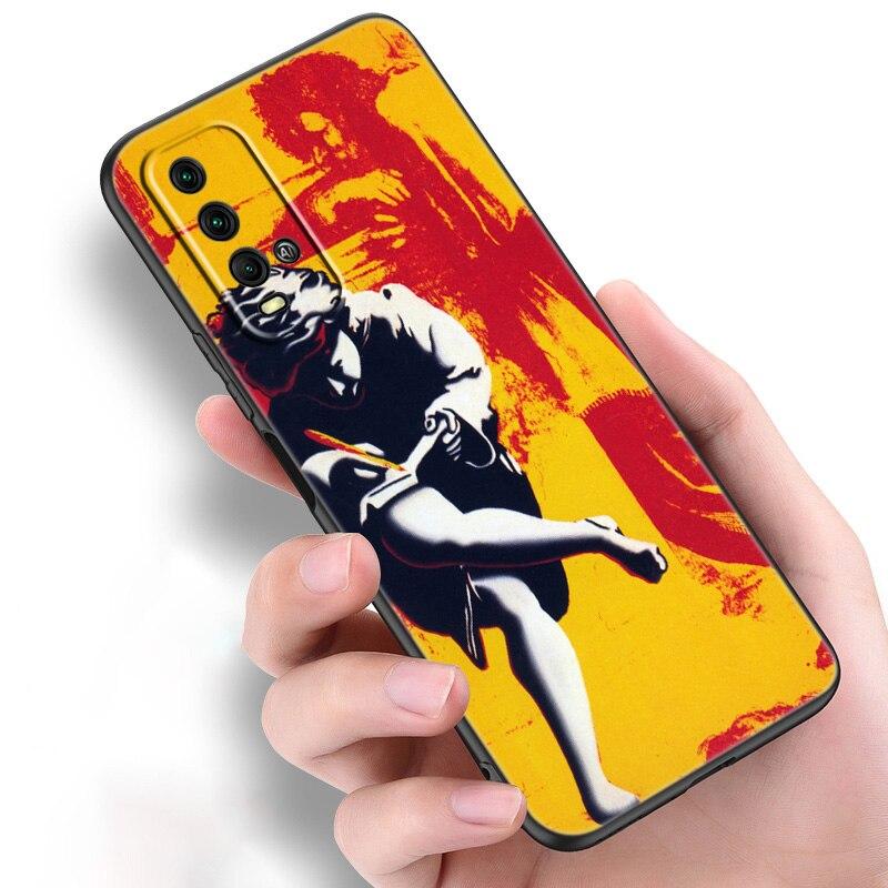 Guns N Roses Skull Silicone Phone Case For Xiaomi Redmi Note 11 10 9 8 Pro 11T 10T 10S 9S 8T 9 9A 9C 9T Black Soft Cover Coque