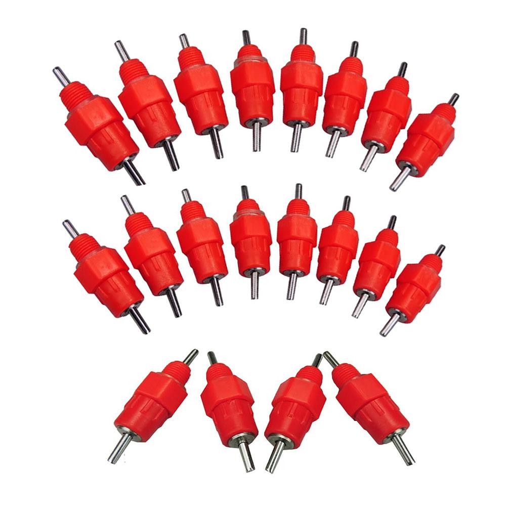 20 Vertical Poultry Water Nipples Drinker Chicken Waterer Chicks Hen Quail Birds