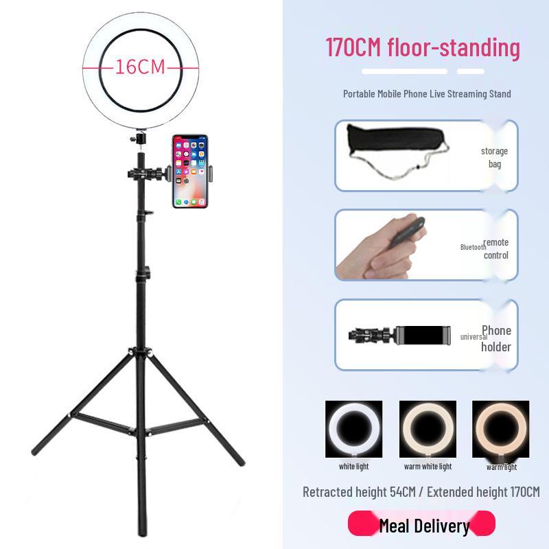 Live Broadcast Selfie Tripod with Fill Light for Multi-Camera Shooting & Singing