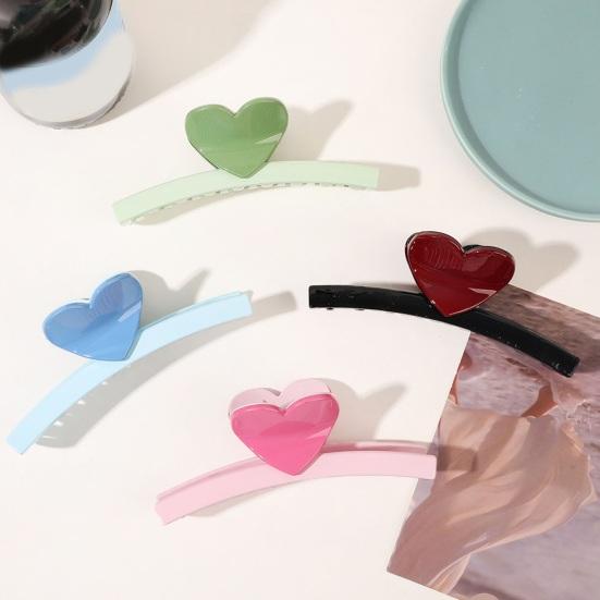 

Женская заколка для волос в виде сердца, Нескользящая заколка для волос на затылке, большая заколка для волос в форме акулы, аксессуары для укладки волос розовый
