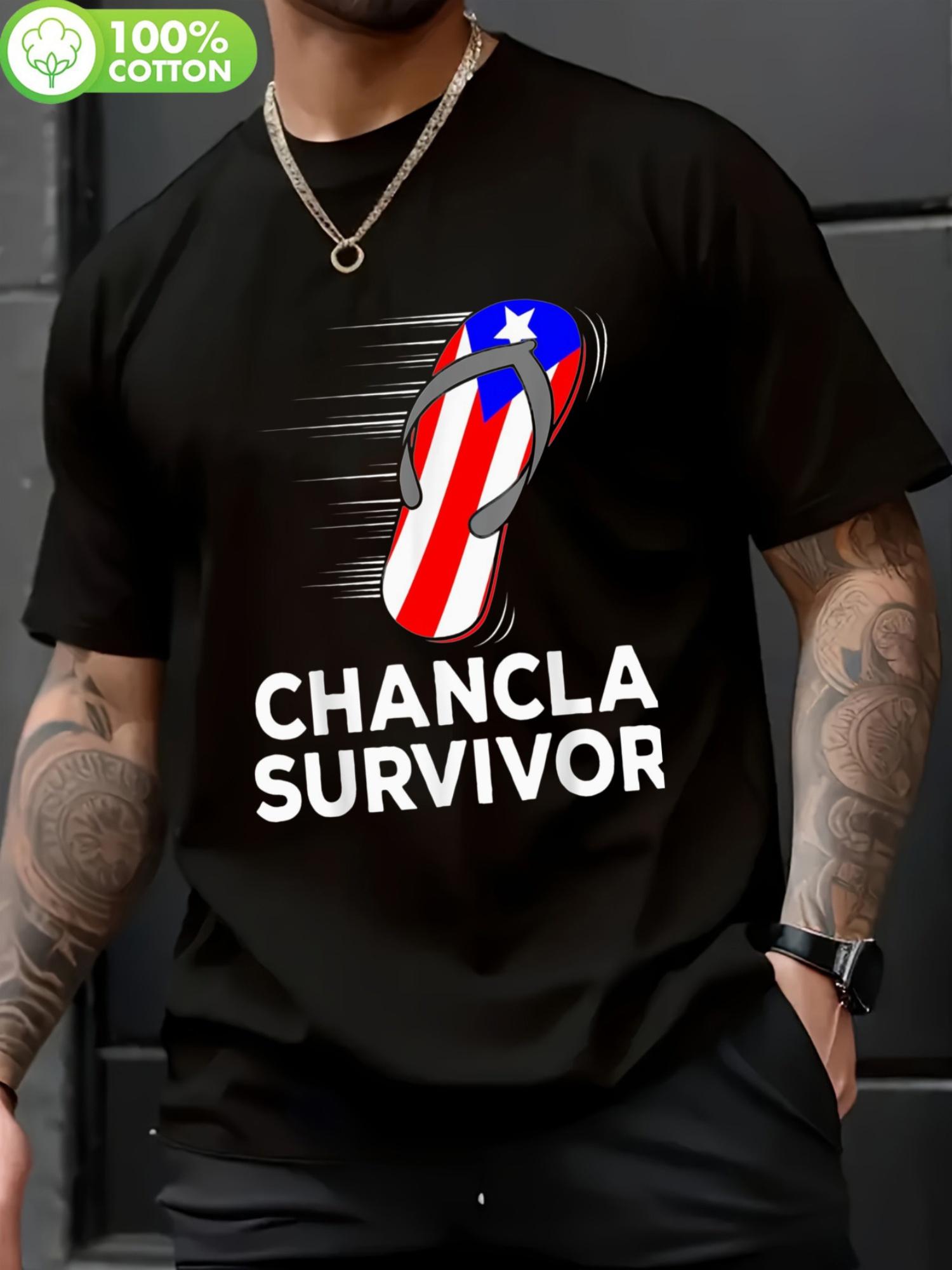 Chancla Survivor Puerto Rico Funny Spanish Joke Gift Idea T-shirt XXXXL