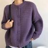 Otoño e Invierno Suéter de Mujer Chaqueta con Botones de Viento Perezoso Cárdigan de Punto Informal Suelto