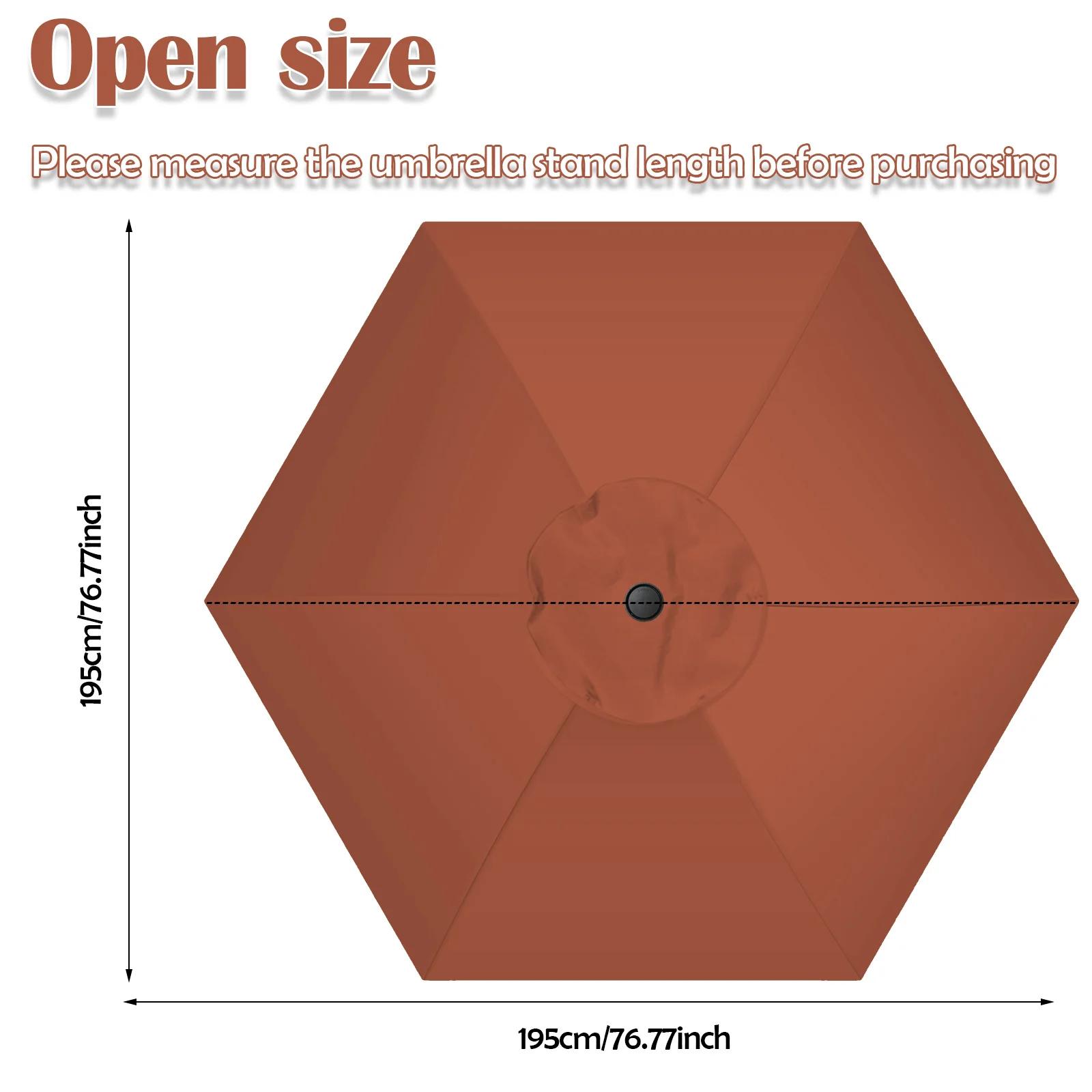 

Запасной купол для зонта 6,4 фута Водонепроницаемая ткань для замены зонта от солнца Аксессуары для уличного патио для 6 спиц 1Pc кофейный