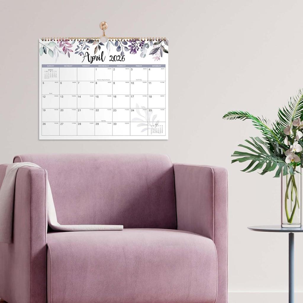2026 Calendar - 2026 Wall Calendar 12 Month from Jan. 2026 to Dec. 2026, 14.8'' x 11.5'', 2026 Monthly Planner with Ample Blocks for Writing,