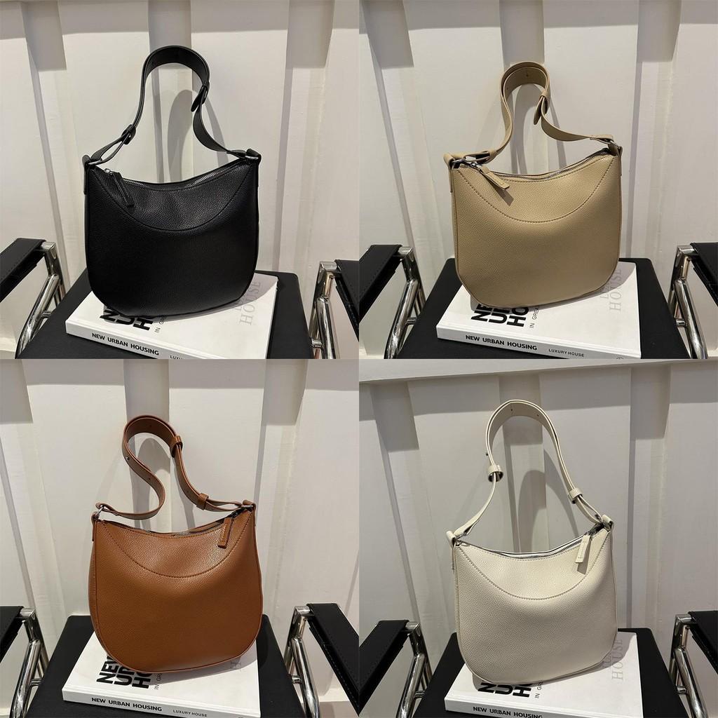 Stylish Spring Womens Shoulder Bag Classic Chic Pu Fabric Small Handbag In Black Khaki Brown And White