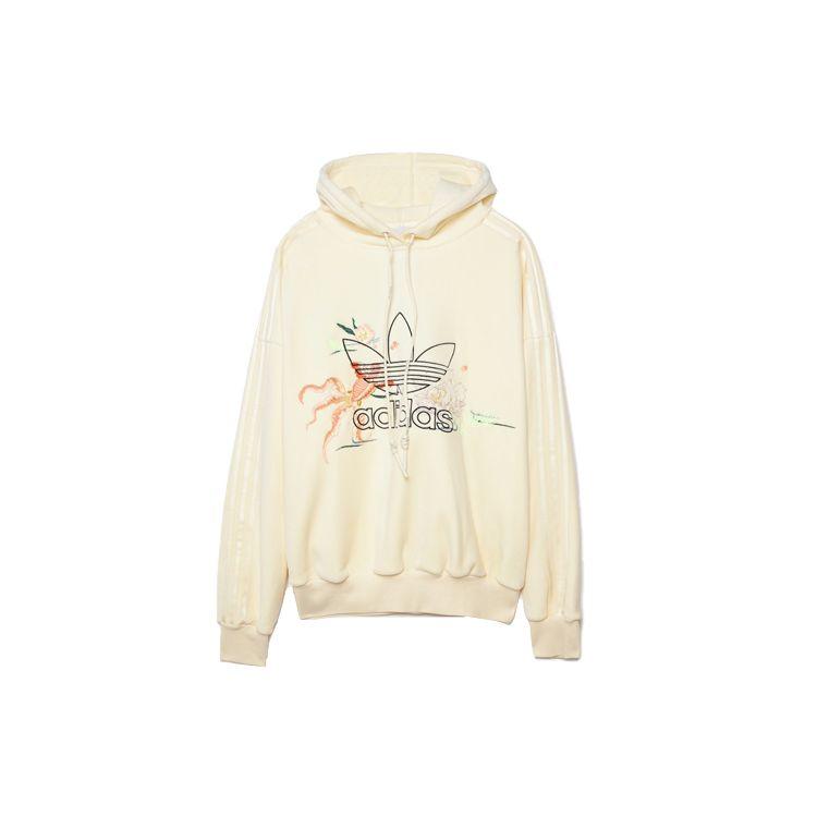 

adidas Originals × Angel Chen Women s Cream Embroidered Goldfish Print Hoodie GM8743 S