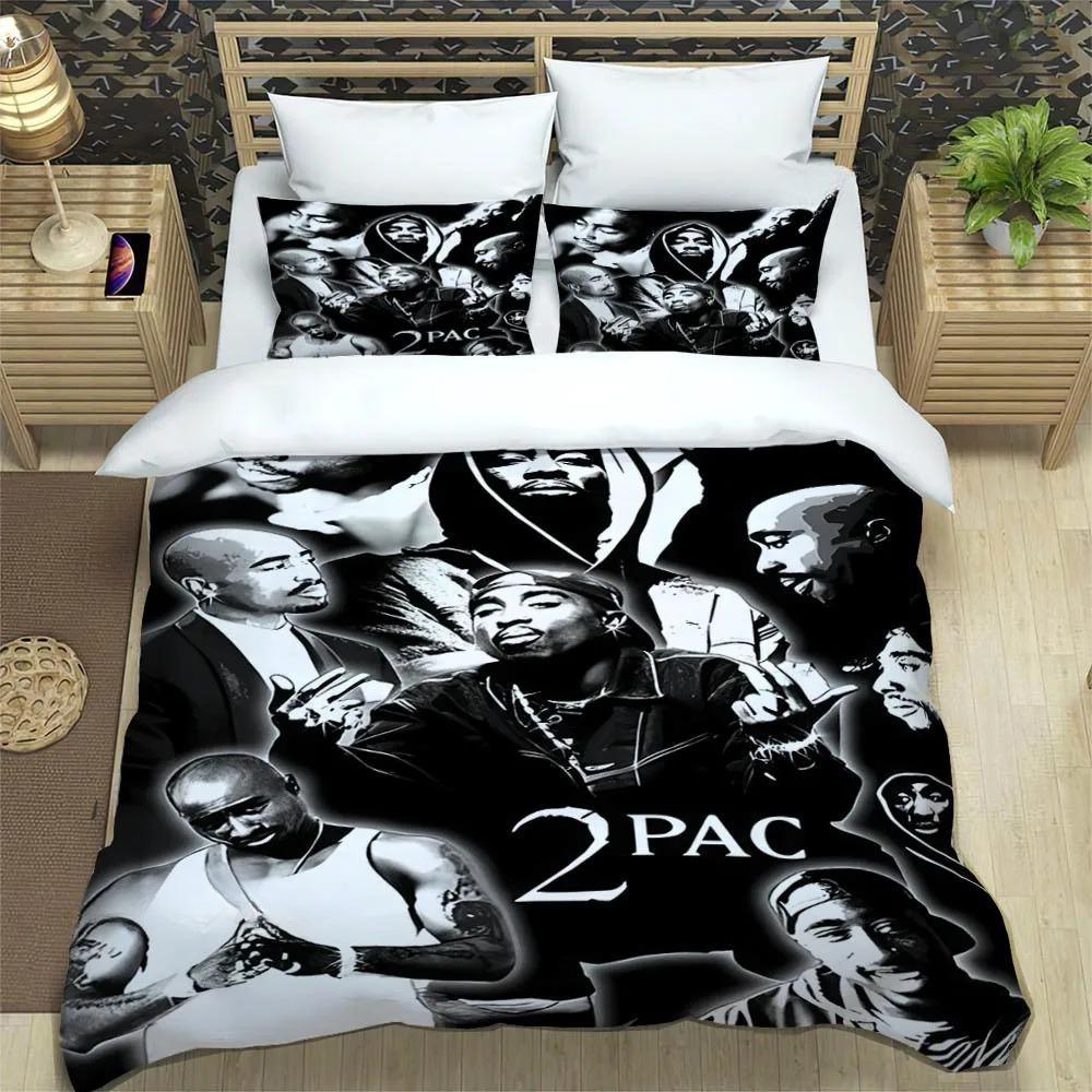 Amaru Shakur Duvet Cover 2Pac Pillowcase Bedding Set Adult Boy Girl Bedroom Decoration Gift Single Double Large Size