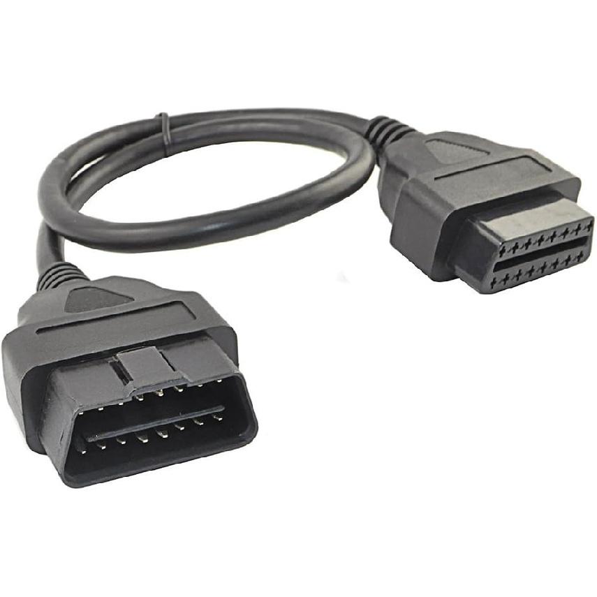 OBD2 Splitter Cable,OBD-II Extension Cable,1 Male to 3 Female Car Diagnostic Extender Cord Adapter,16 Pin Right Angle,1.6ft/50cm