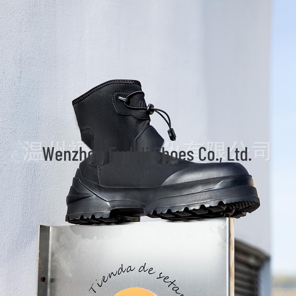 

2024 Black Martin Retro мужские высокие мотоциклетные ботинки с толстой подошвой и функциями, увеличивающими рост 44